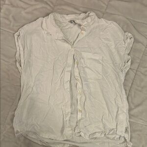 Orvis White Linen Button-Up Shirt